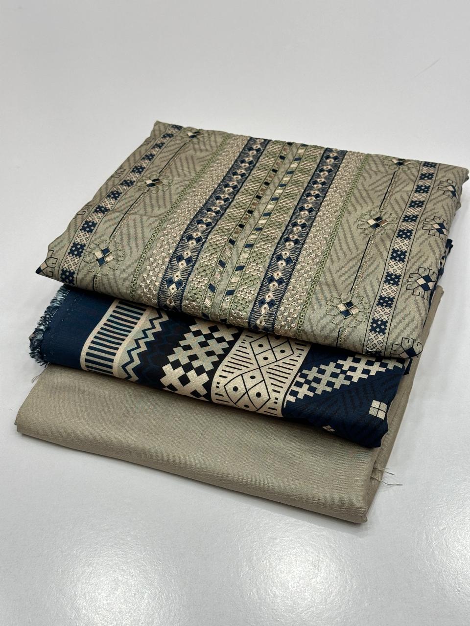 EMBROIDERED SLUB LINEN 3 PCS LW-206