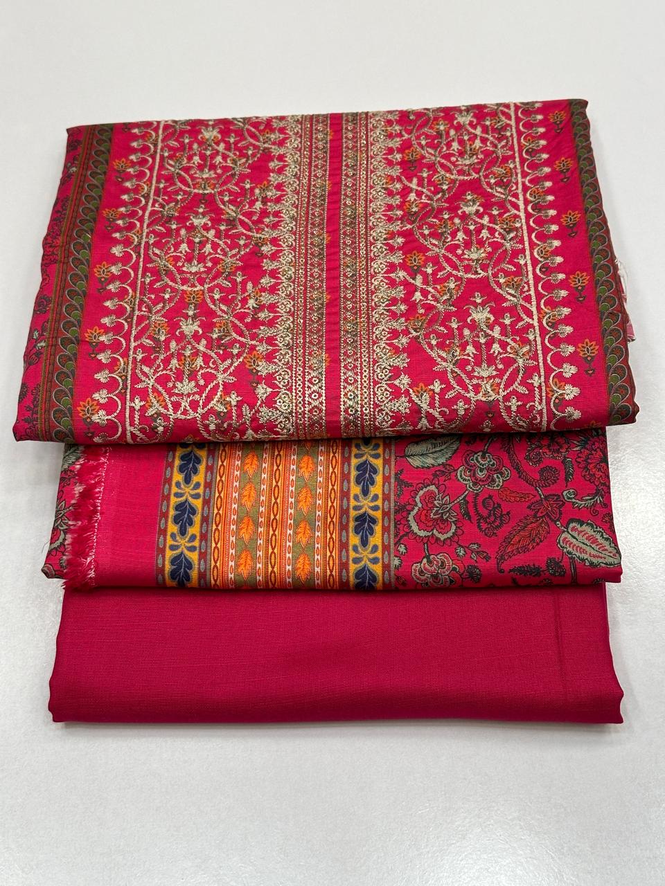 EMBROIDERED SLUB LINEN 3 PCS LW-205