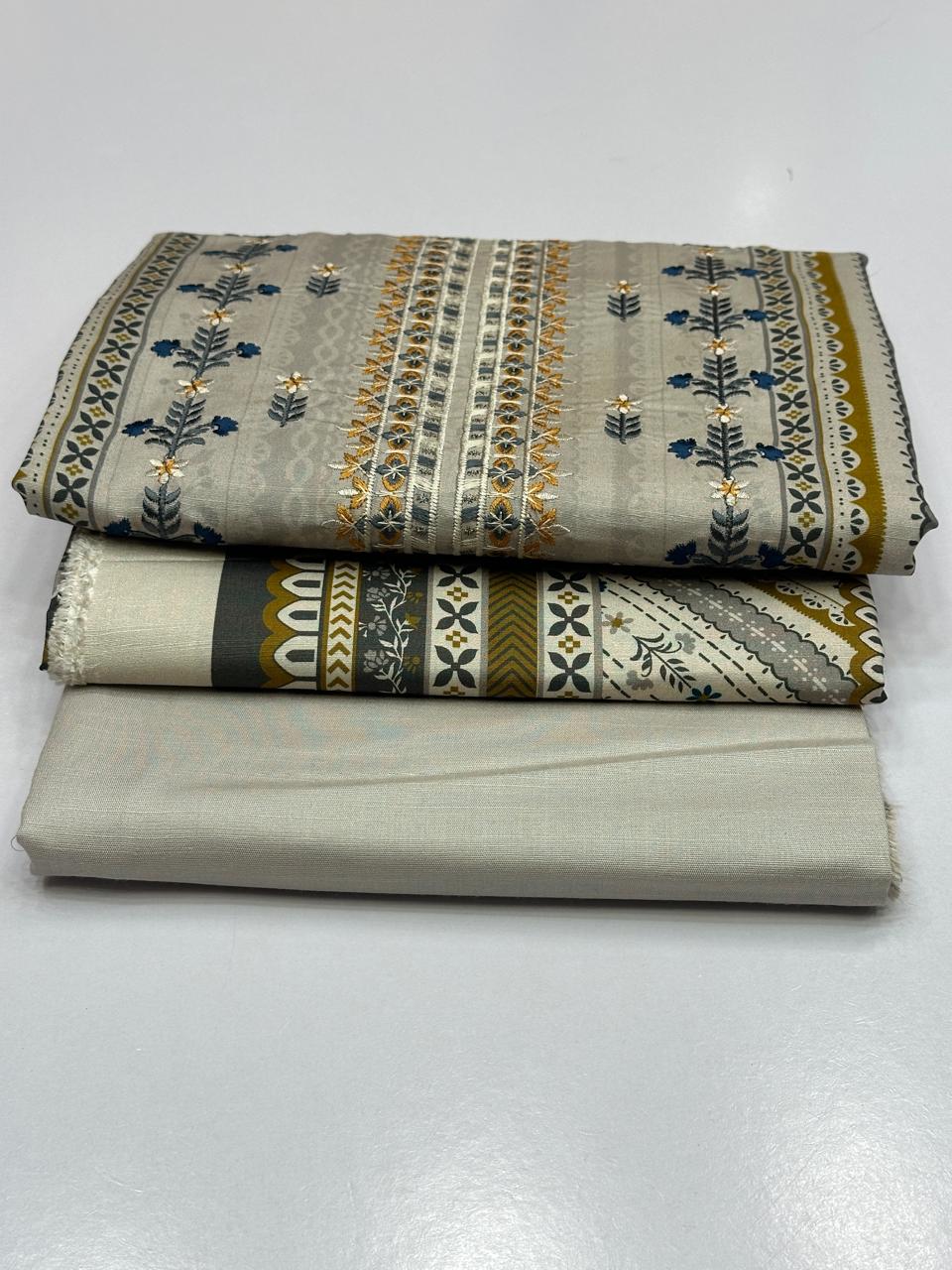 EMBROIDERED SLUB LINEN 3 PCS LW-202